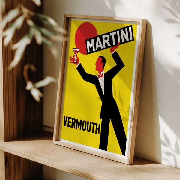 Vintage Vermouth Poster, classic colors, cocktail lounge wall art