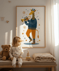 Giraffe Music Art Print, multicolored, perfect for music-themed rooms