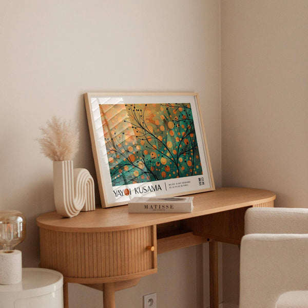 Minimalist autumn wall art featuring intricate patterns