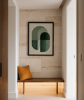 Modern Green Tone Poster Print, living room green and beige colors
