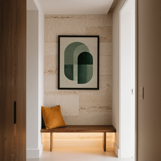 Modern Green Tone Poster Print, living room green and beige colors