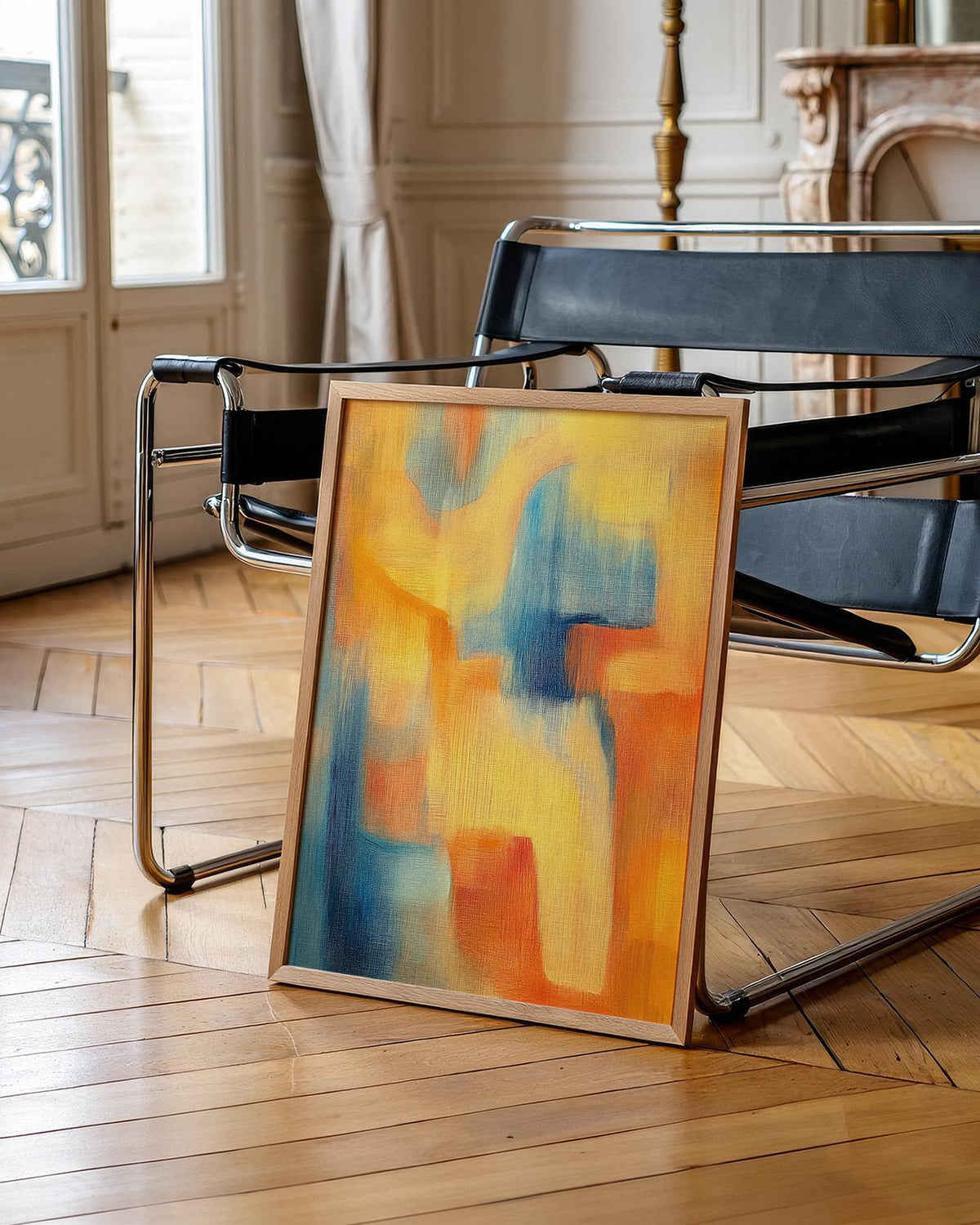 Wabi sabi Modern Art Posters featuring soft brush textures and layered colors.