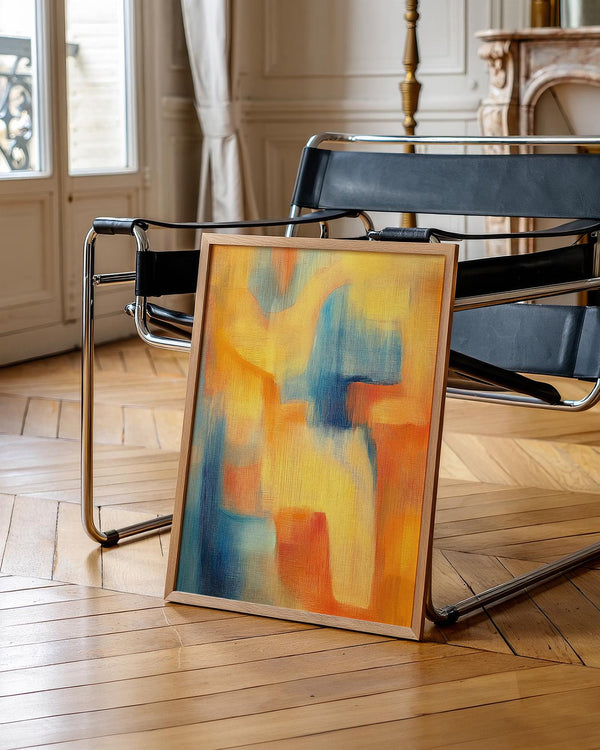 Wabi sabi Modern Art Posters featuring soft brush textures and layered colors.