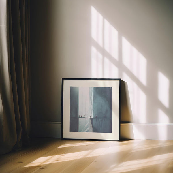 Conceptual urban print depicting a vast, ethereal city scene