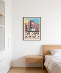 Lower text area of wall art print reading Cine Doré Antón Martín with Madrid label
