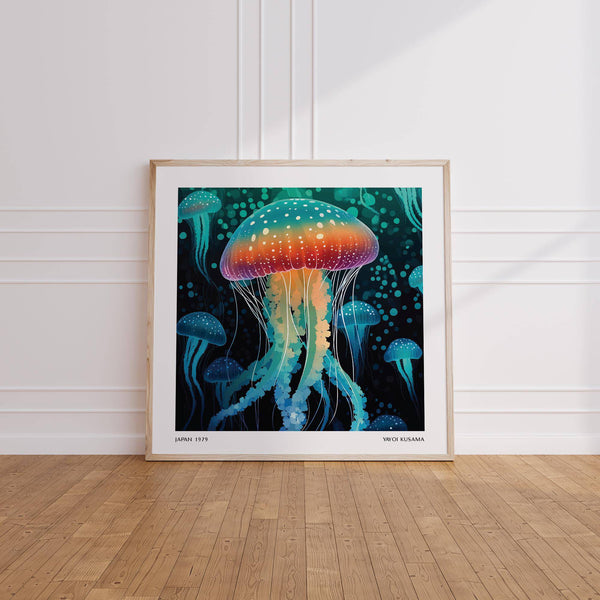 Underwater themed art unique wall with teal and soft blue tones