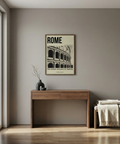 Vintage-inspired Colosseum Wall Art print with diagonal crop of arches and 'Completed: 80 AD' text