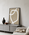 Minimalist art wall print with smooth Beige and White colors for den