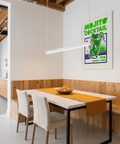 Artistic Mojito Cocktail Print in Blue and Green for dining areas