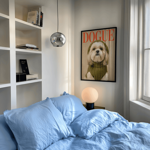 Shih Tzu Wall Print wall art featuring Green, Red, Beige, perfect for cozy den