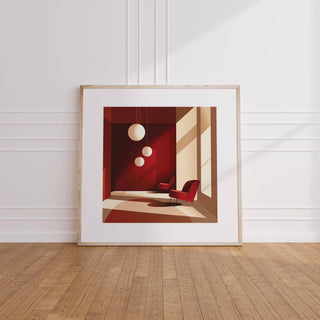 Interior architecture art featuring geometric lighting