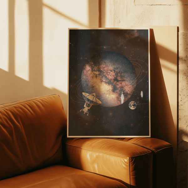 Cosmic Art Print in Black and Blue, wall art for office space