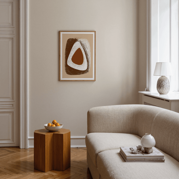 Organic Minimalist Wall Art poster featuring layered earthy strokes