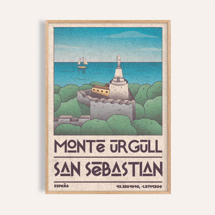 San Sebastian Art Print and Mt Fuji poster side by side on gallery wall