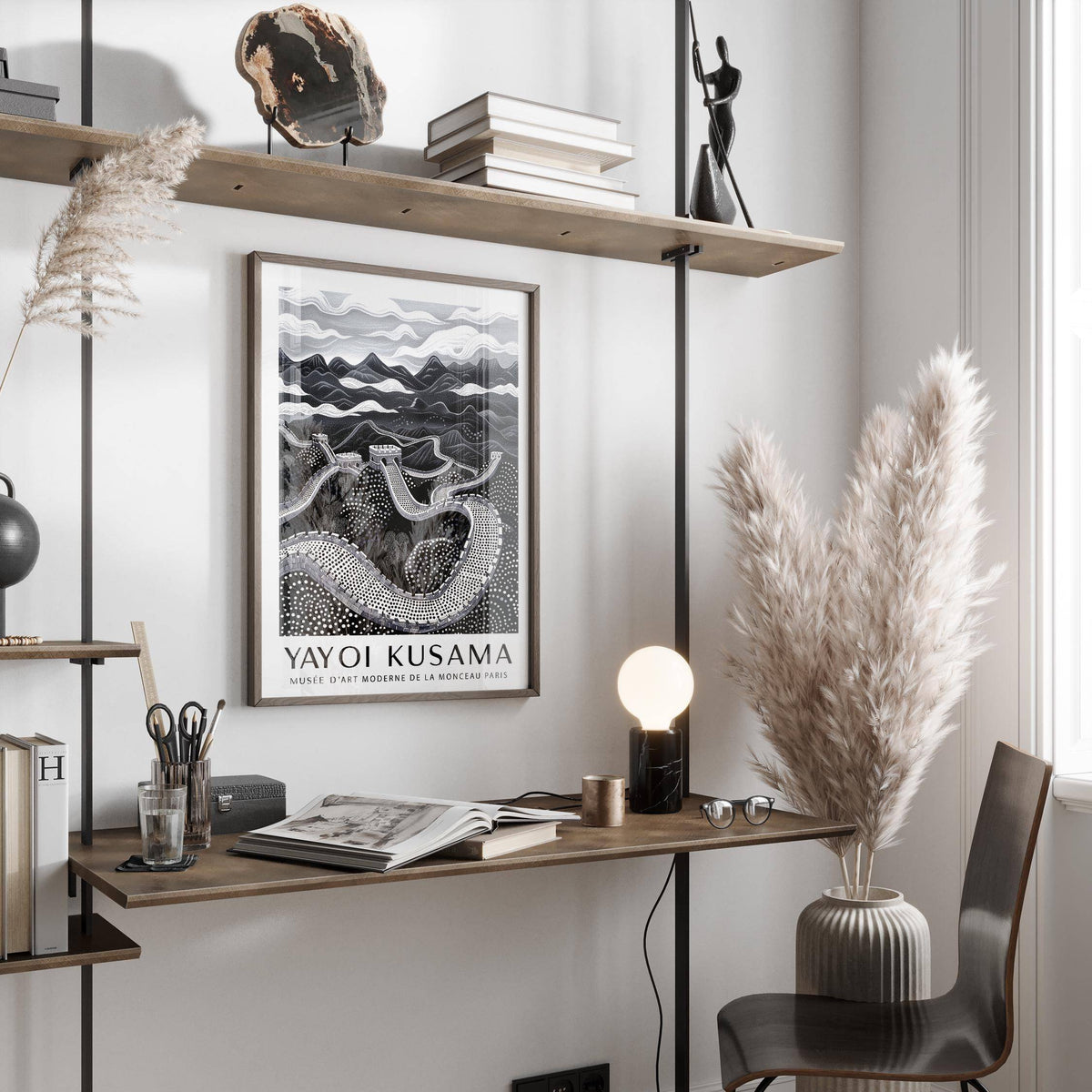Timeless Chinese wall art with intricate detailing