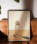 Basketball Hoop Art Print with vintage grain and hanging net detail