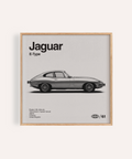 Jaguar E-type Print in Gray tones for office wall art