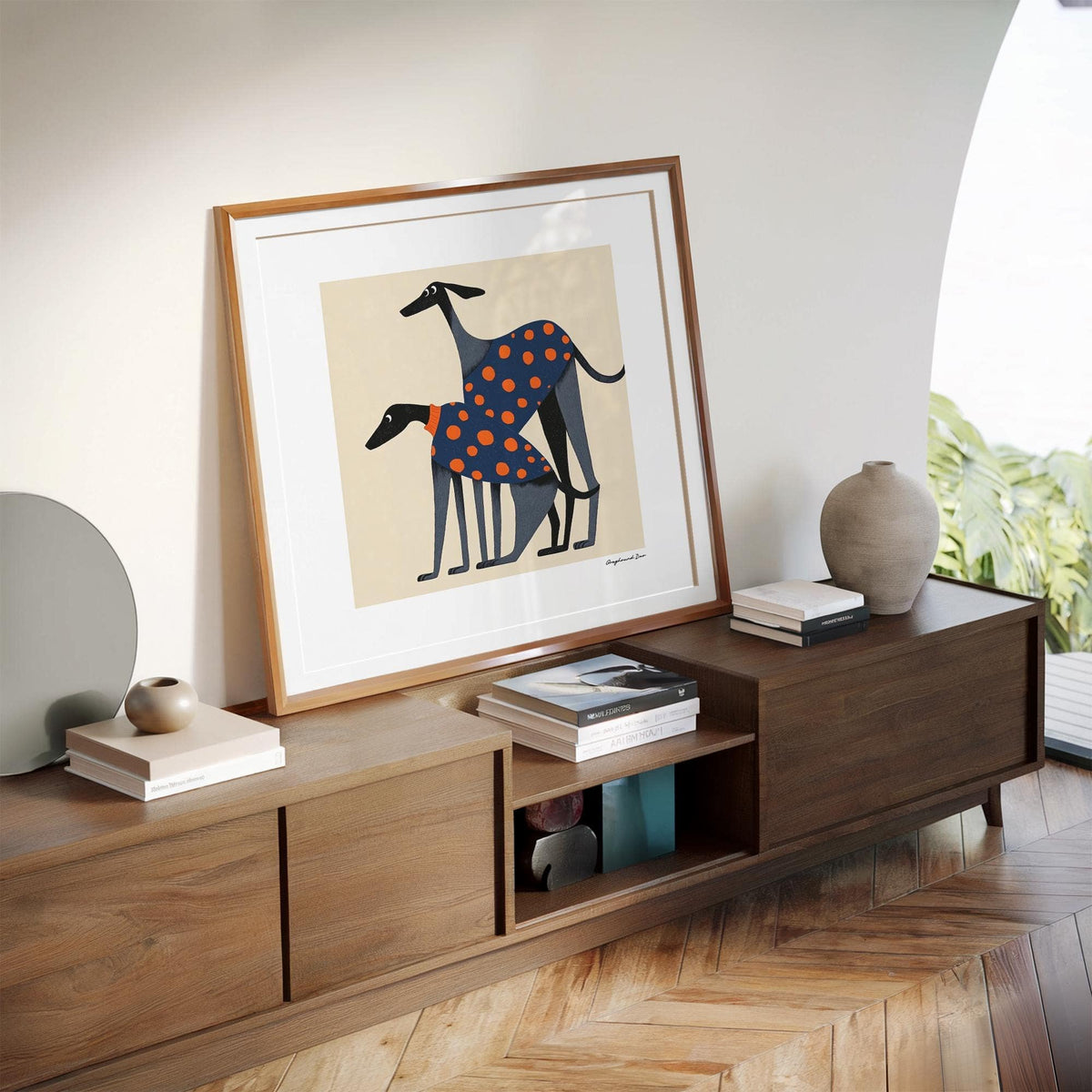 Delightful poster of a dog perfect as a gift for greyhound lovers