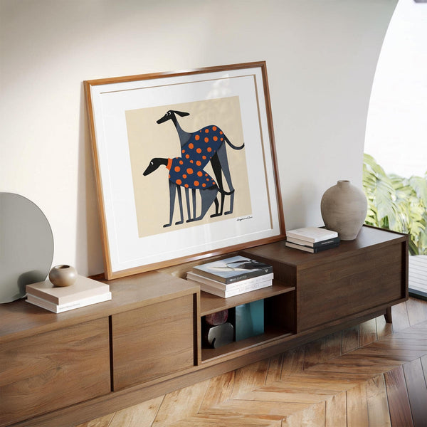Delightful poster of a dog perfect as a gift for greyhound lovers