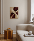 Beige and Red Organic Abstract Art Print for living room decor