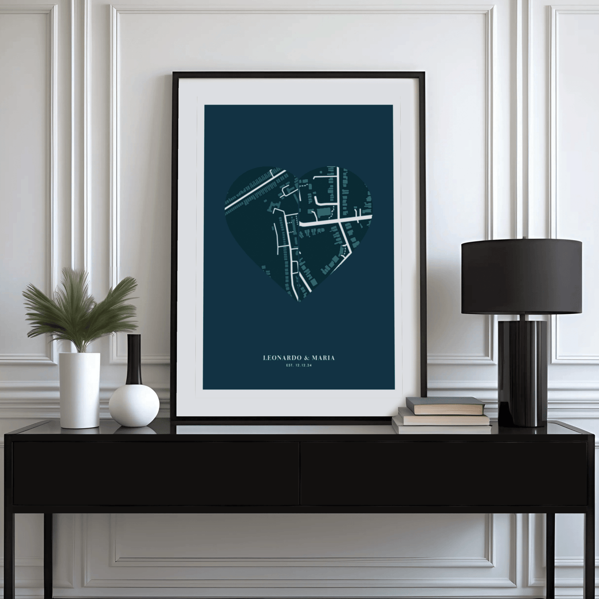 Love Map Poster featuring Green, White colors, entryway art print