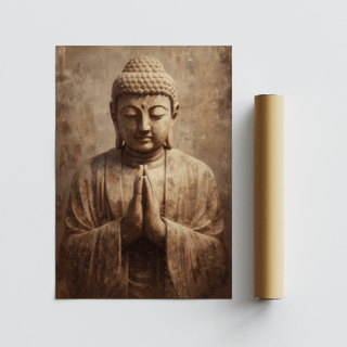 Meditative Art Print in brown tones suited for peaceful hallway wall art