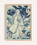 Yuki Onna Wall Art poster showing snow spirit in patterned kimono