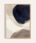 Abstract Watercolor Print in blue, beige, and brown for living room wall art