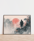Abstract Warrior Poster with Black and Red highlights for entryway art print