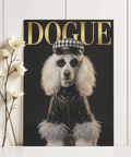 Dog Fashion Print wall art using Black, White, Beige for entryway statement