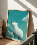 Polar Bear Print in blue and white colors for kids’ bedroom decor