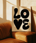 Love Art Print oversized letters on crisp white background