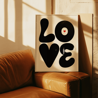 Love Art Print oversized letters on crisp white background
