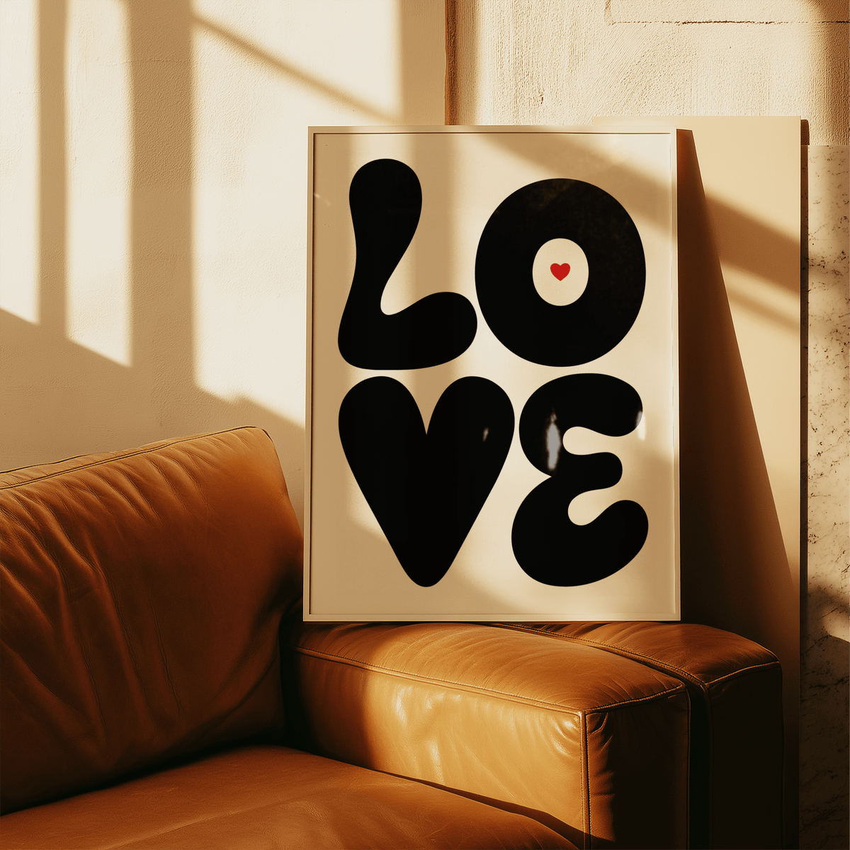 Love Art Print oversized letters on crisp white background