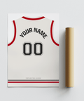 Highlighting Portland Trail Blazers Basketball Jersey Poster showing jersey back layout and stripe band near bottom