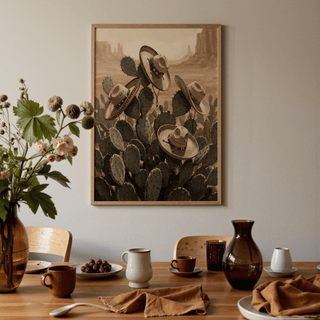 Southwestern Art Prints, beige desert decor for den, art print style
