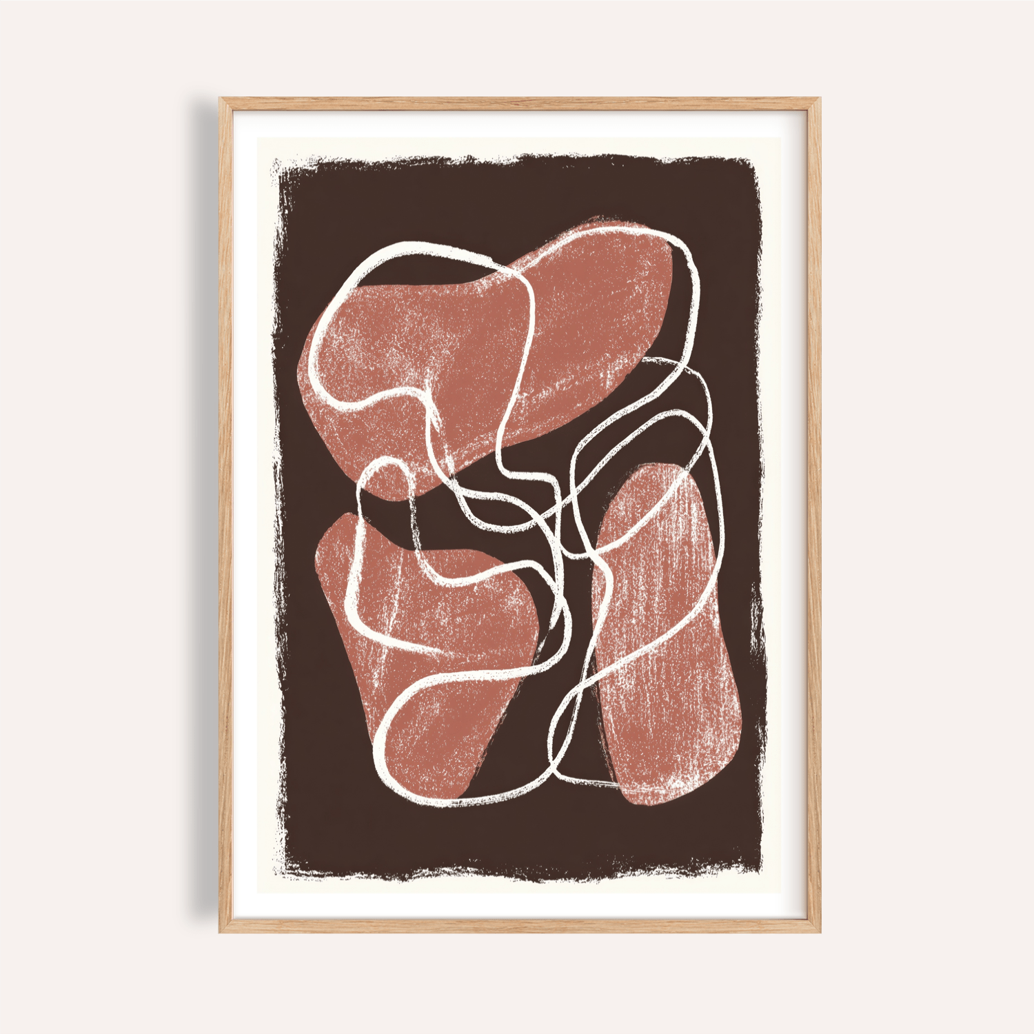 Abstract Earth Tone Print | Abstract Linework Poster