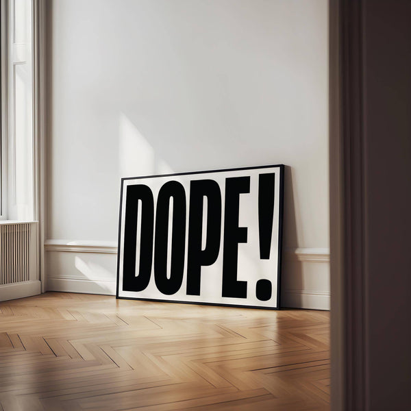 Bold typography print for games room