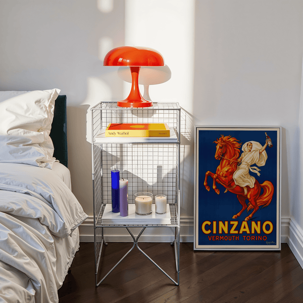 Classic Cinzano Art Print with bright Red and Blue for office wall art