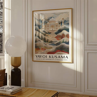 Architectural wall art travel featuring Taj Mahal in imaginative setting
