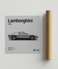 Lamborghini Poster in Black and White for automotive-themed decor