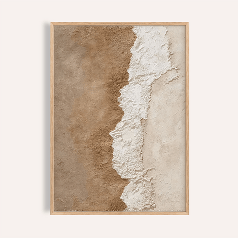 Textured Art Print in Brown and Beige for living room wall art
