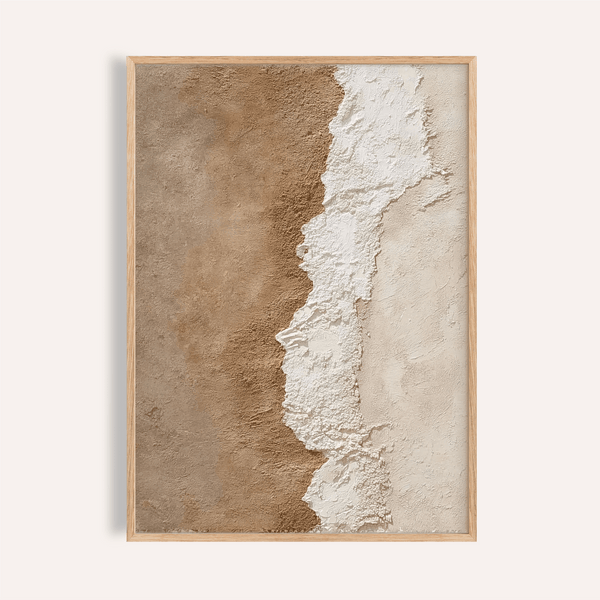 Textured Art Print in Brown and Beige for living room wall art
