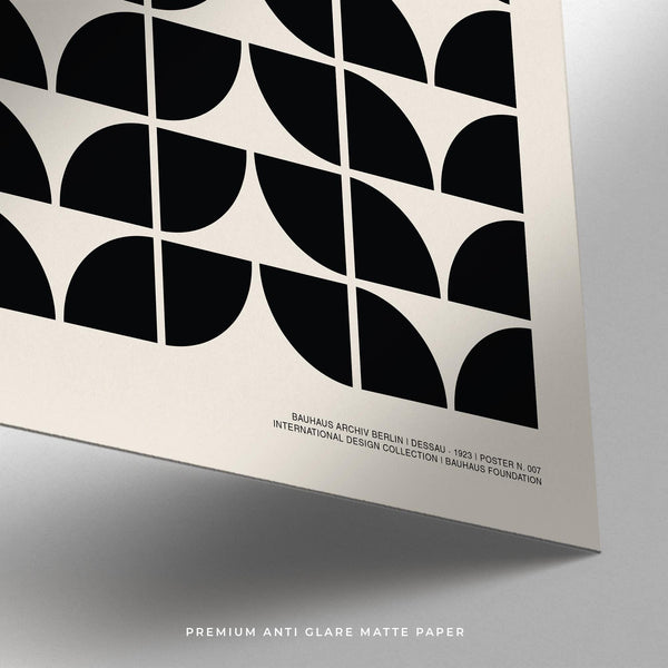 High-contrast composition of mid century art prints for minimalist homes.