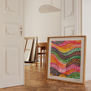 Eye-catching abstract art colorful print ideal for maximalist decor