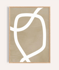 Minimalist art wall print for living room in Beige and White wall art