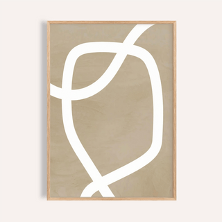 Minimalist art wall print for living room in Beige and White wall art