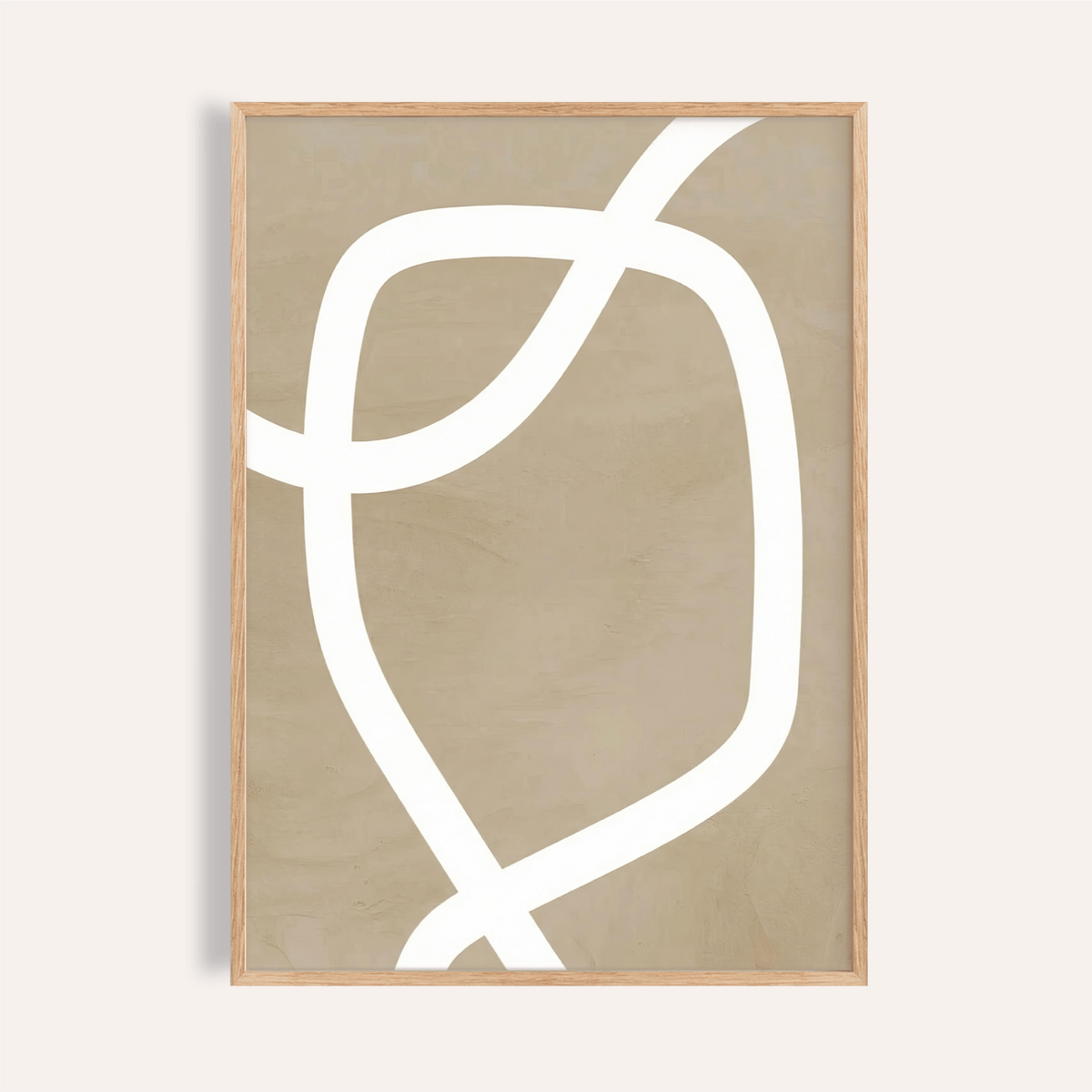 Minimalist art wall print for living room in Beige and White wall art