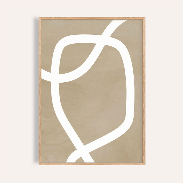 Minimalist art wall print for living room in Beige and White wall art