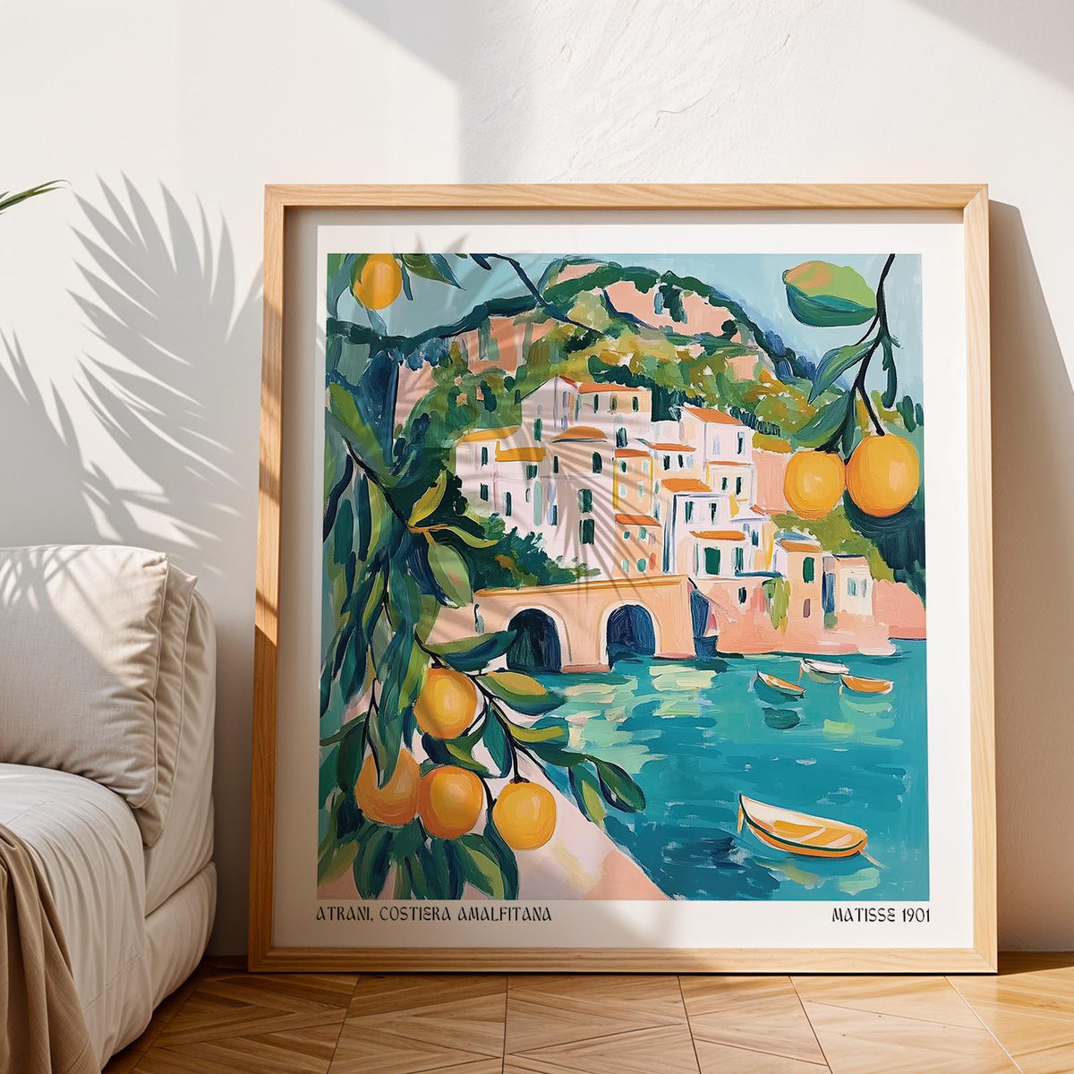 Painterly scene of Atrani village, part of our Amalfi Coast Painting series.